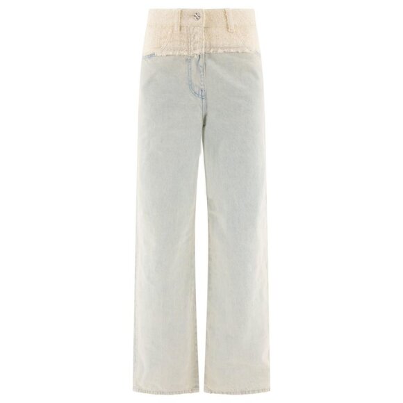 Givenchy Denim - Givenchy Oversized Denim And Tweed Mixed Jeans With 4G Detail tag size 26 Women